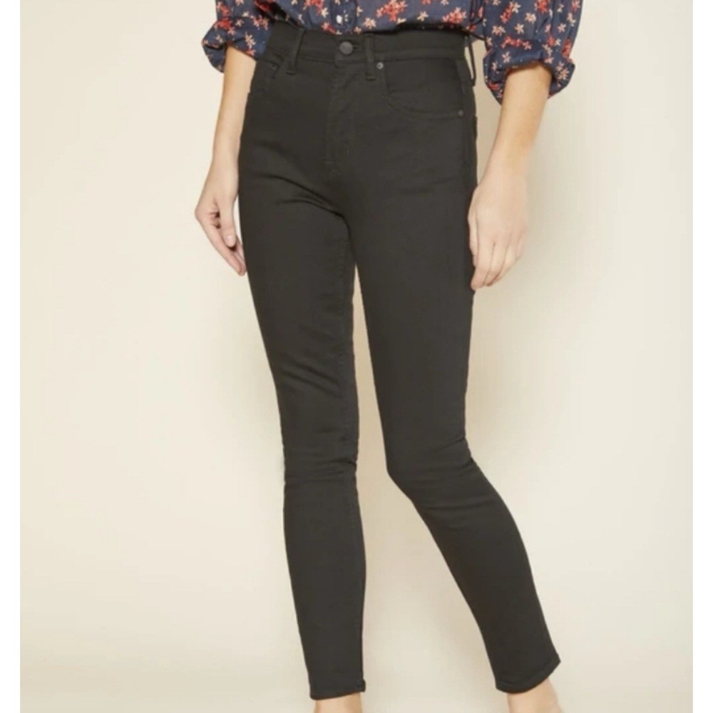 Outerknown Women's 25 Strand High Rise‎ Skinny Jeans Black Denim